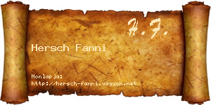 Hersch Fanni névjegykártya